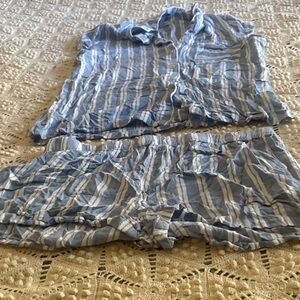 Women's Blue Striped Sleepwear Set